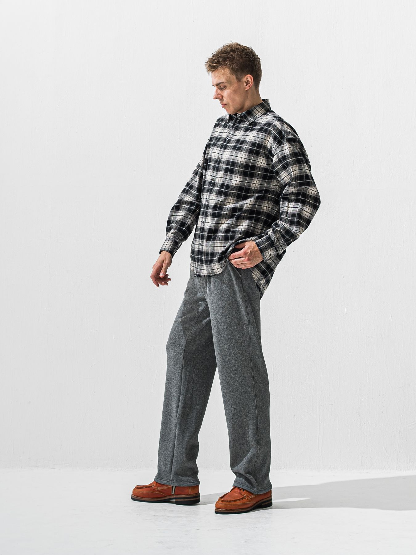 【予約品 9月6日(日) 締切】FLANNEL JACK SHIRTS / オーガニックコットン フランネルチェック ジャックシャツ / ブラック