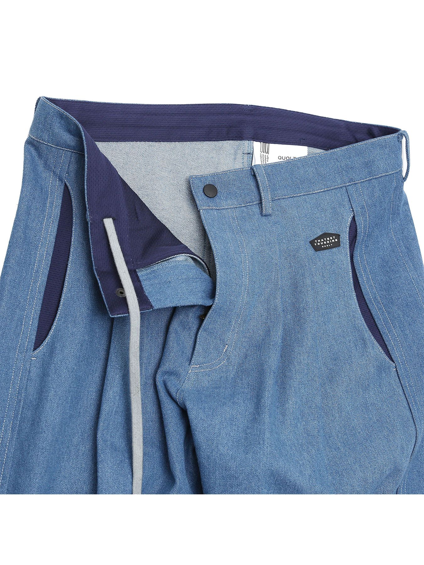 DENIM-MESH PANTS / アイスブルー【QUOLT】