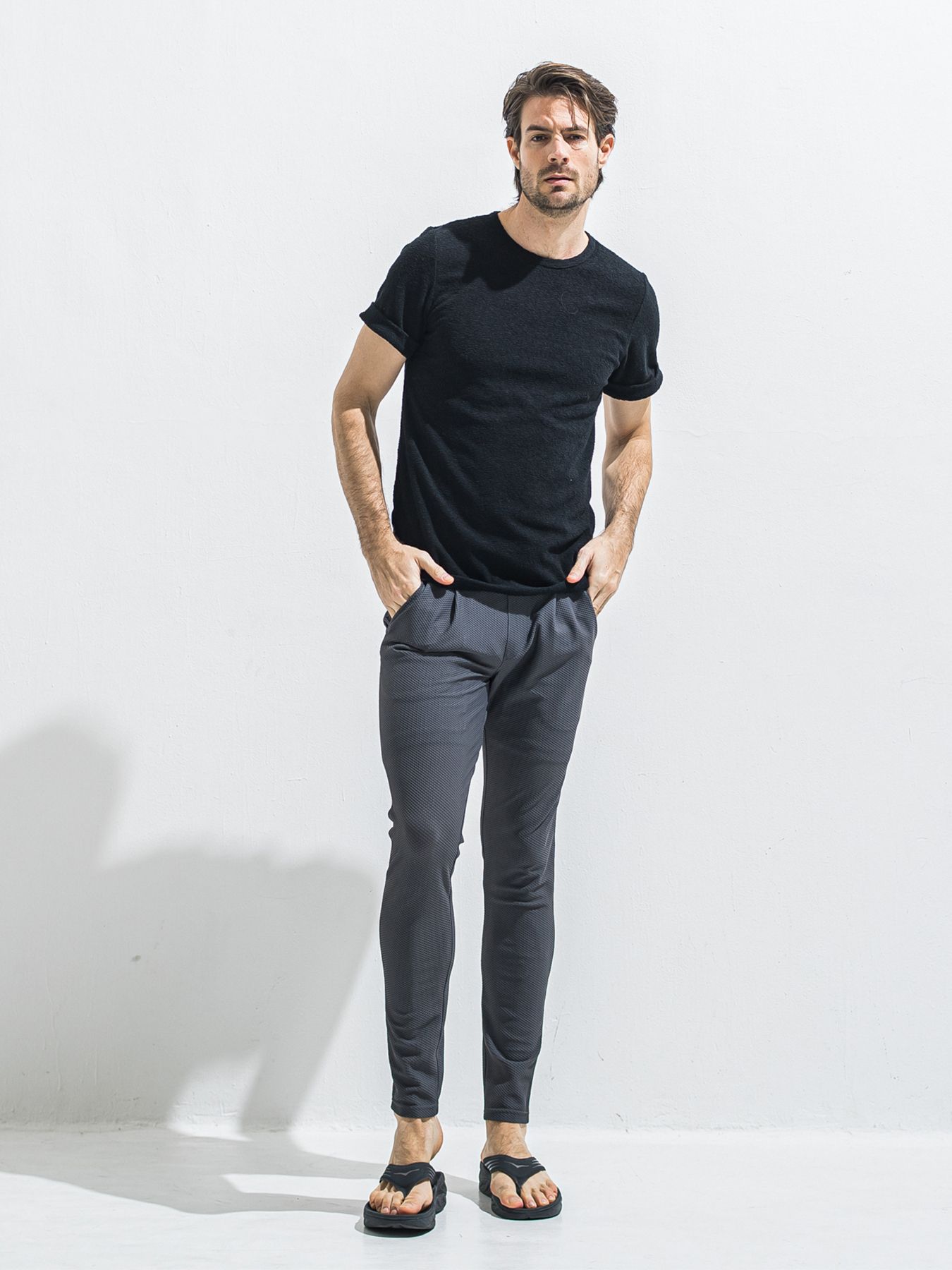 【予約品 2月15日(日) 18:00 締切】PILE ROLL UP TEE / パイルロールアップTシャツ / ブラック