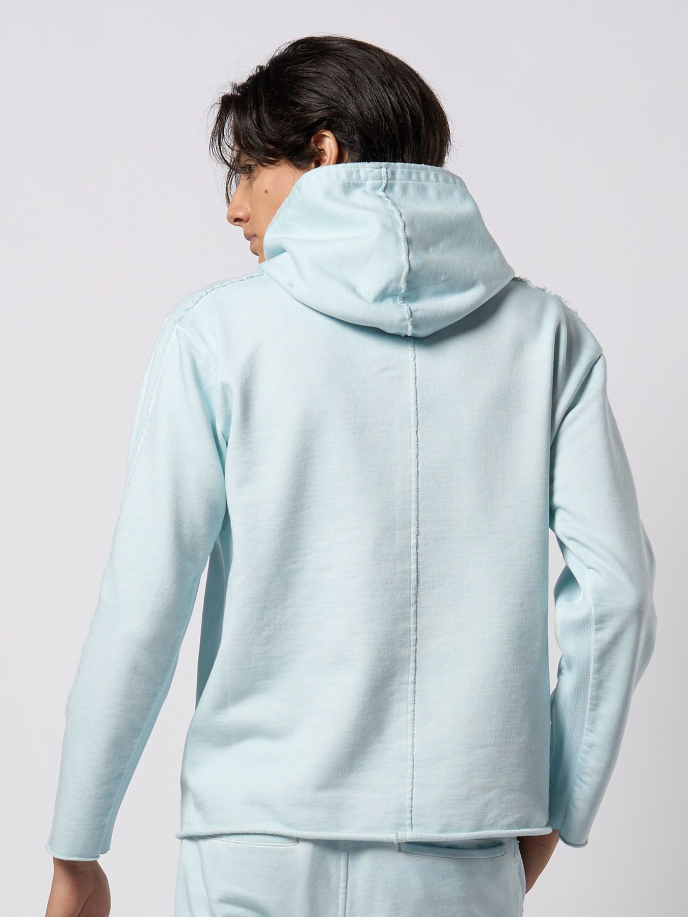 【予約品 9月23日(火) 締切】cut-off pull parker / カットオフ プルパーカー / アイスブルー