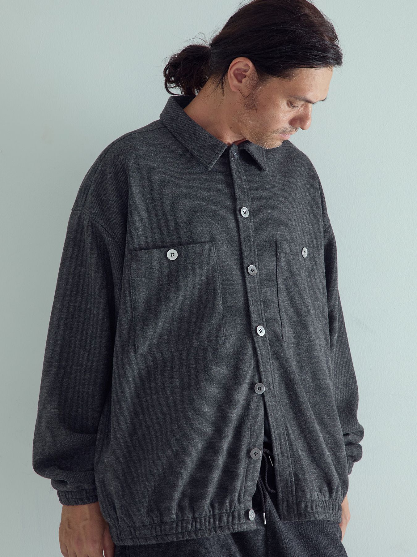 【予約品 】LUXMODERN OVERSHIRTS / オーバーシャツ / 杢グレー