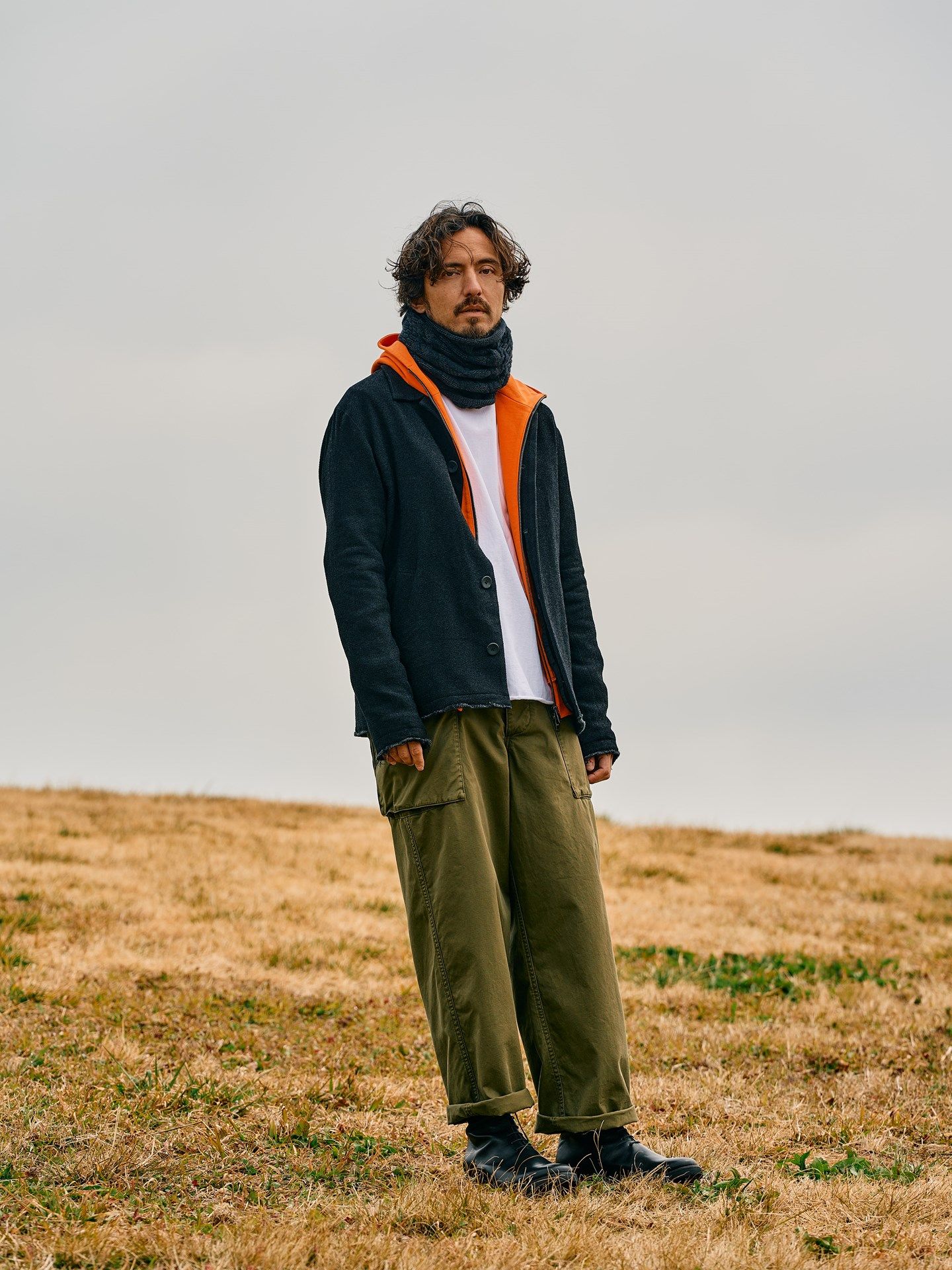 【予約品】 plating cable knit snood / スヌード / ブラック