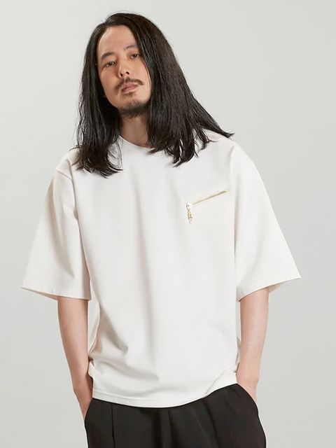 クルーネックZIP-T / ホワイト