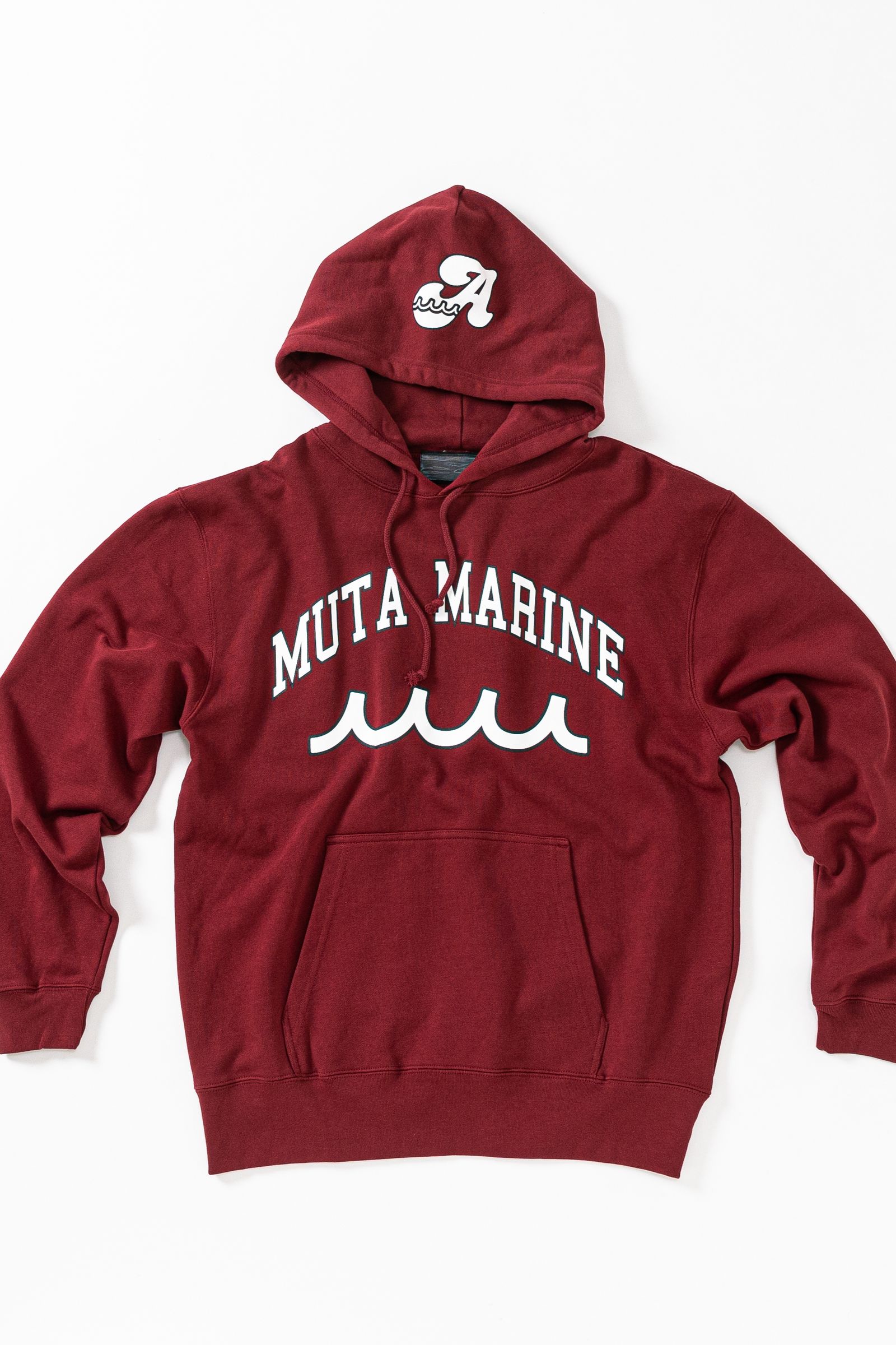 muta College Logo Hooded Sweatshirt /  バーガンディー  【Acanthus×muta】
