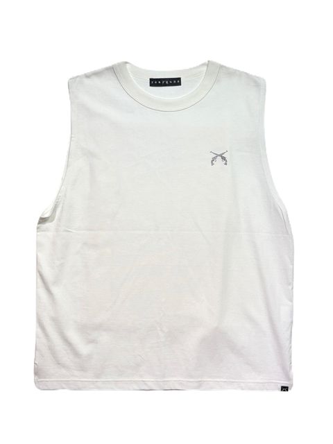 【予約品 8月23日(日) 締切】SLEEVELES TEE CRY / クリスタル / ホワイト