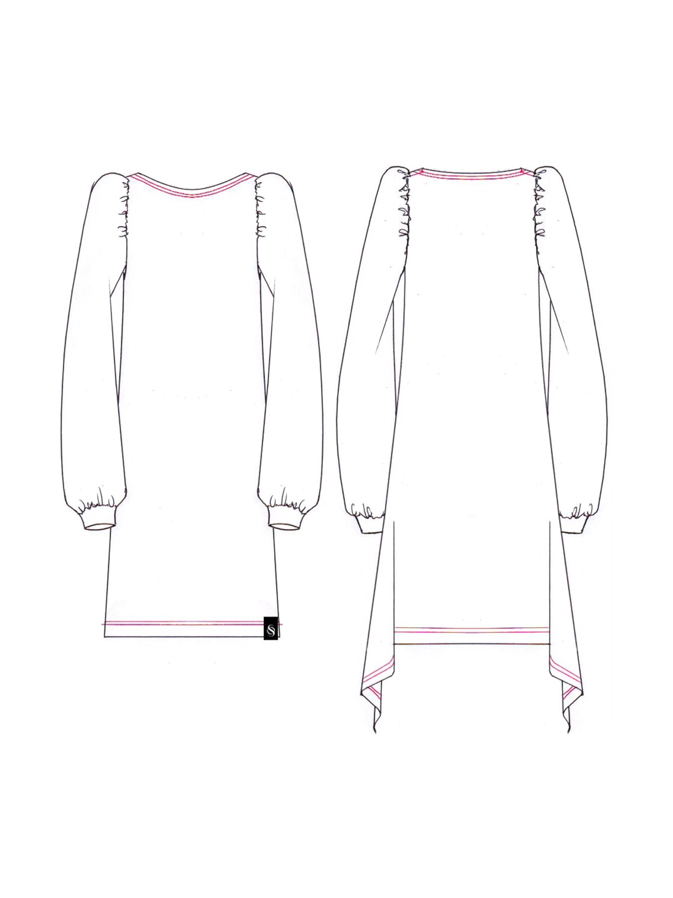 【予約品 10月26日(日) 締切】Boat Neck Flare Pull Over / ボートネック フレアプルオーバー / ブラック