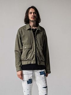 【予約品 11月16日(日) 締切】LDENIM AG FLIGHT JK / ライトデニム ミリタリージャケット / カーキ