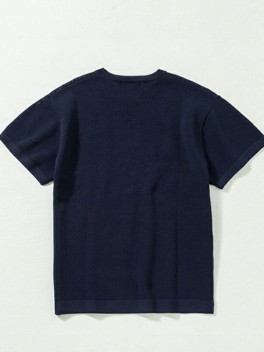 メッシュニット半袖Tシャツ / ネイビー