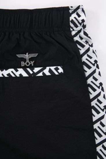 GEOMETRIC NYLON TRUCK PANTS トラックパンツ / BLACK 【BOY LONDON】