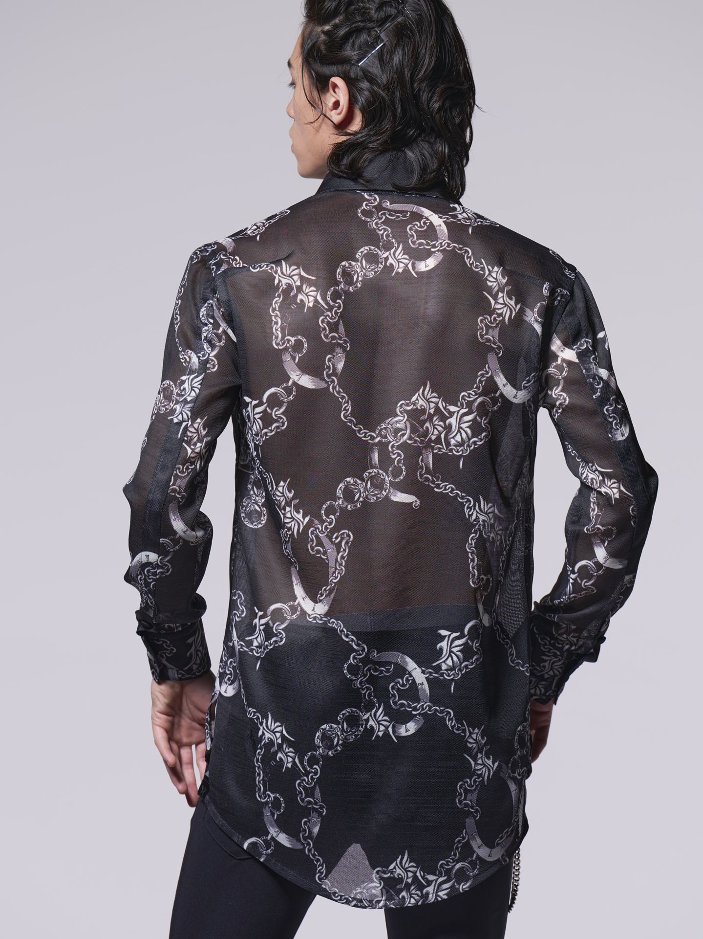 《予約品》 Chain Shirt / シャツ / ブラックチェーンプリント