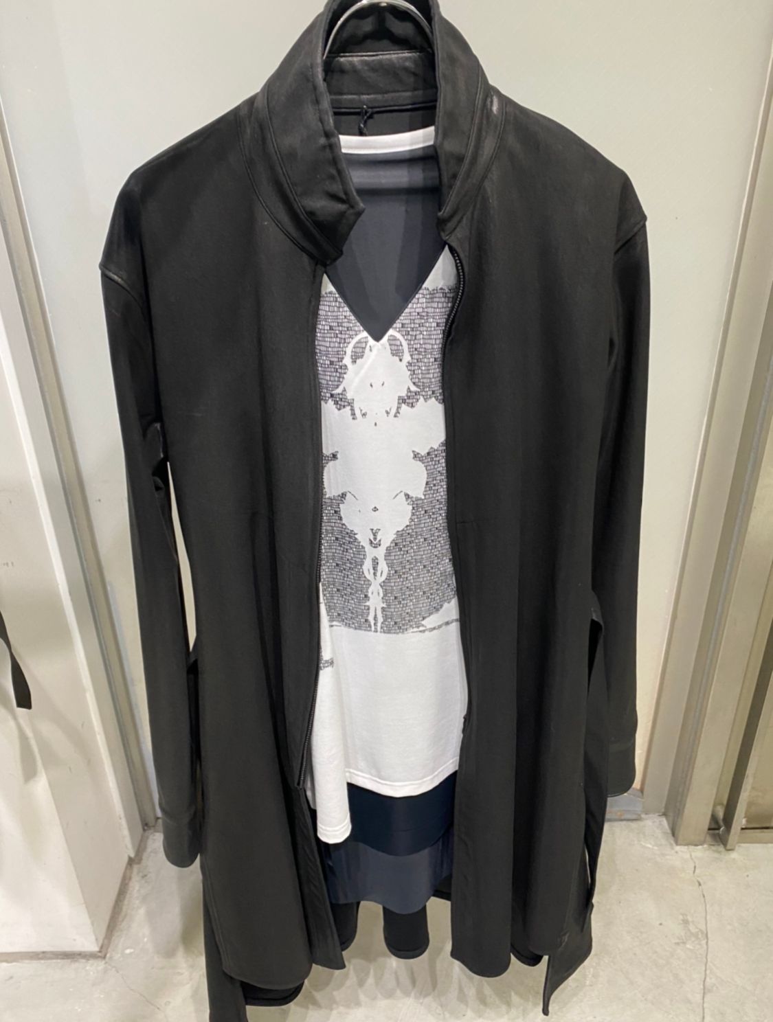 《予約品》 ZippFlareShirt / コーティングジップフレアシャツ / ブラック 【kiryuyrik】 10月以降入荷予定