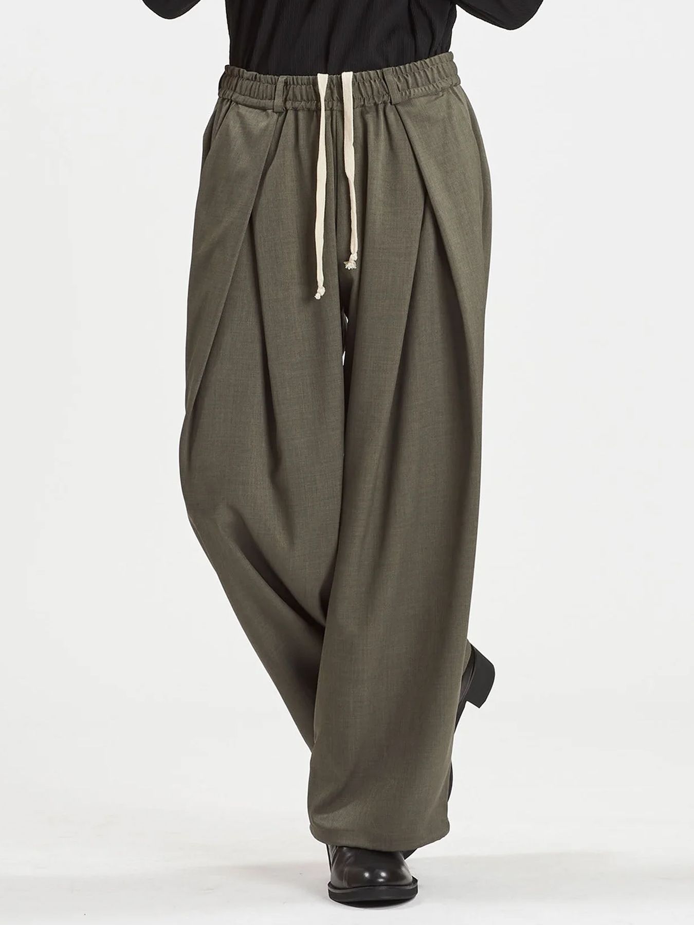 2WAYクロスタックイージーワイドトラウザーズ / グレー【NOID.】