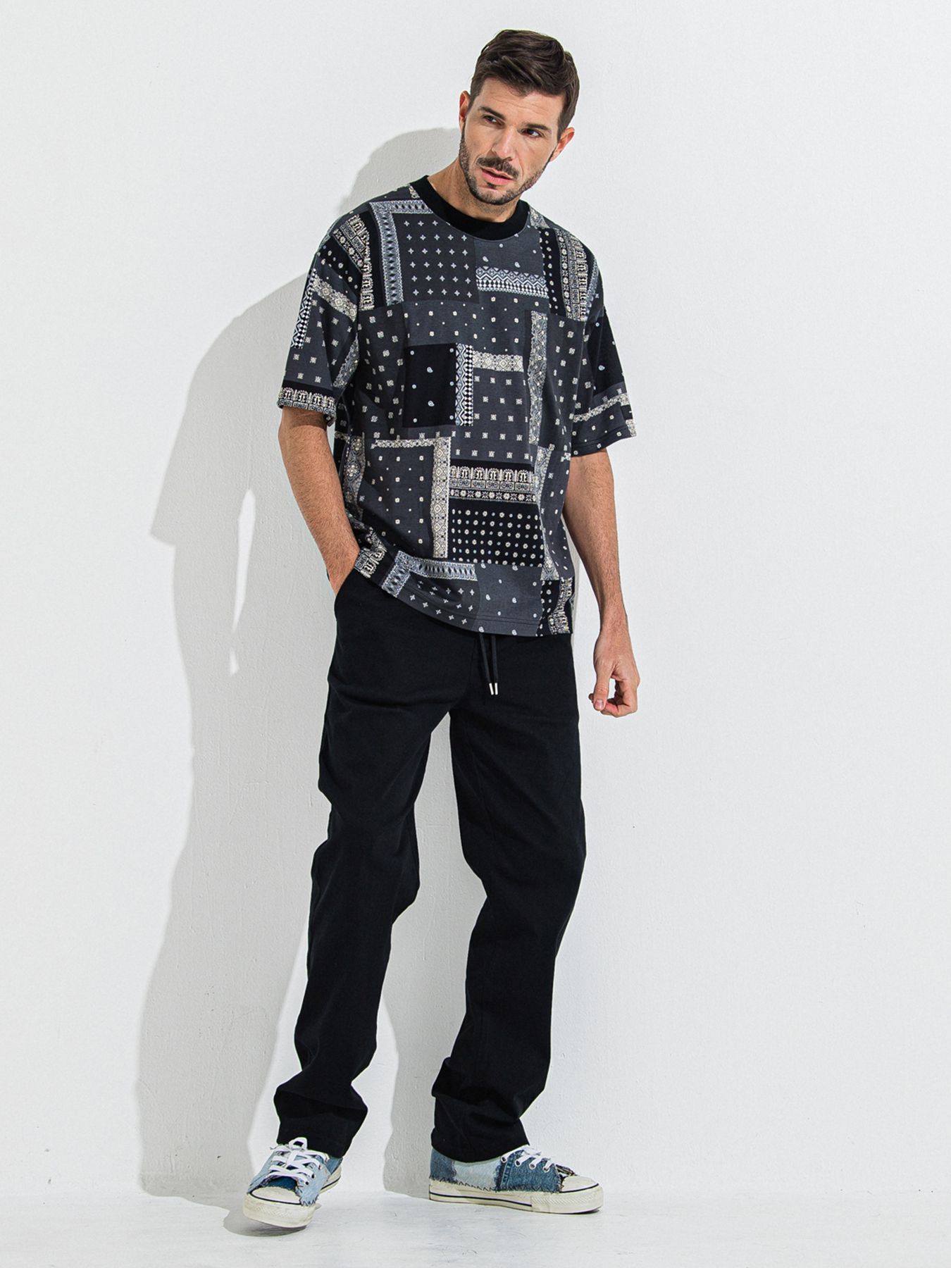 【予約品 】DENIM JERSEY WIDE PT / デニムジャージワイドパンツ / ブラック