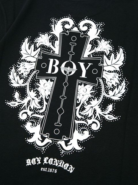 FLOCKY PRINTED HEAVY WEIGHT TEE / Tシャツ / ブラック 【BOY LONDON】