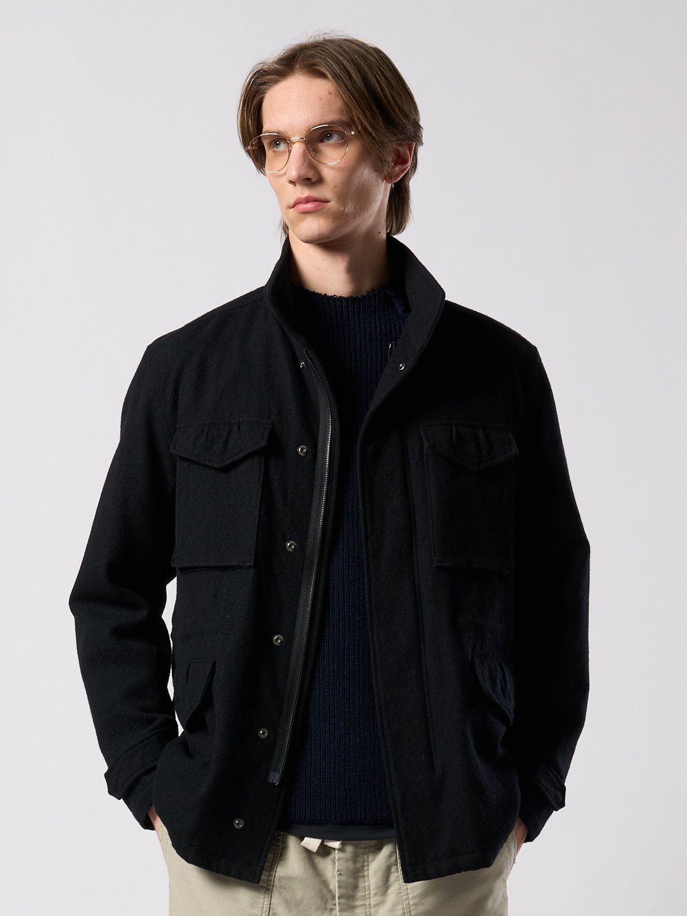 【予約品 4月19日(日) 18時締切】milled wool field jacket / ミルドウール フィールドジャケット / ブラック