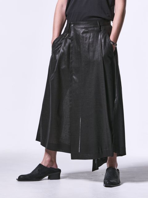《予約品》Siler Slab SkirtWideTuckSlacks / スカートワイドタックスラックス / ブラック