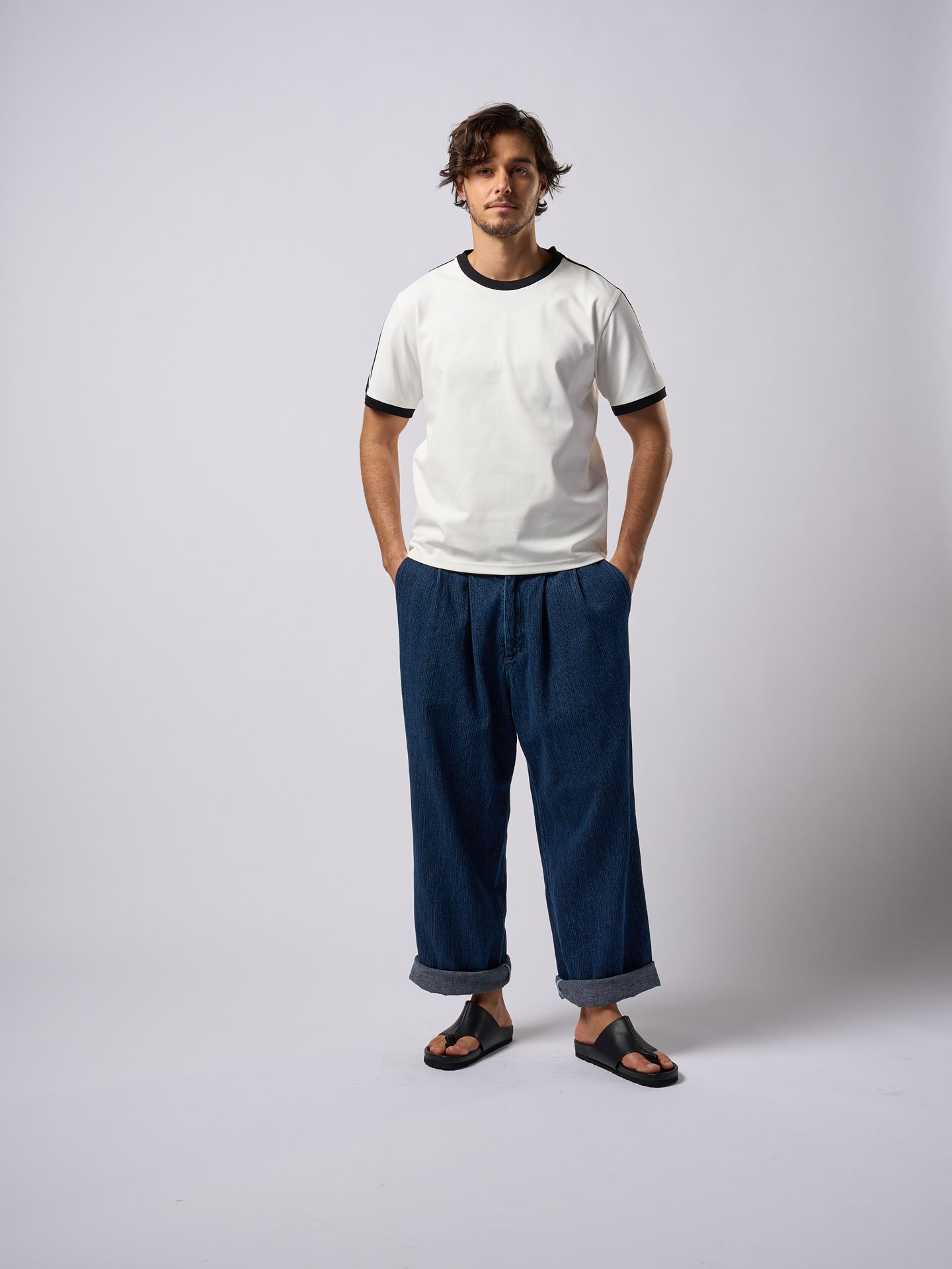 【予約品9月16日 10時締め】 2-tuck wide trousers / ワイドトラウザーズ / used