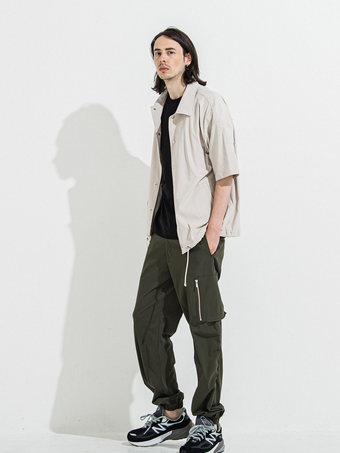【予約品 】NYLON HALF COACH JACKET / グレージュ