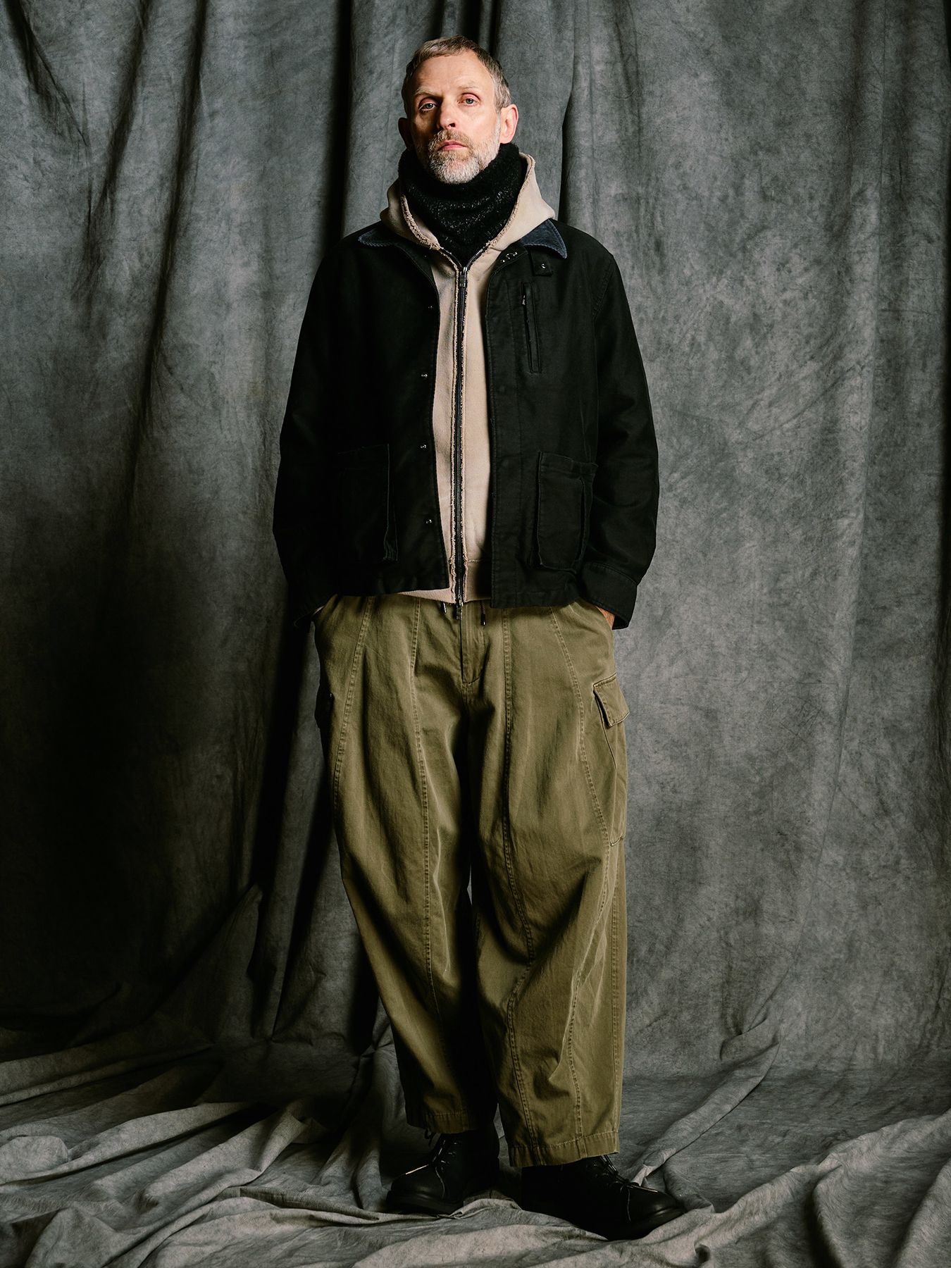 【予約品 4月19日(日) 18時締切】heavy moleskin short coverall jacket / ヘビーモールスキン ショートカバーオールジャケット / ブラック