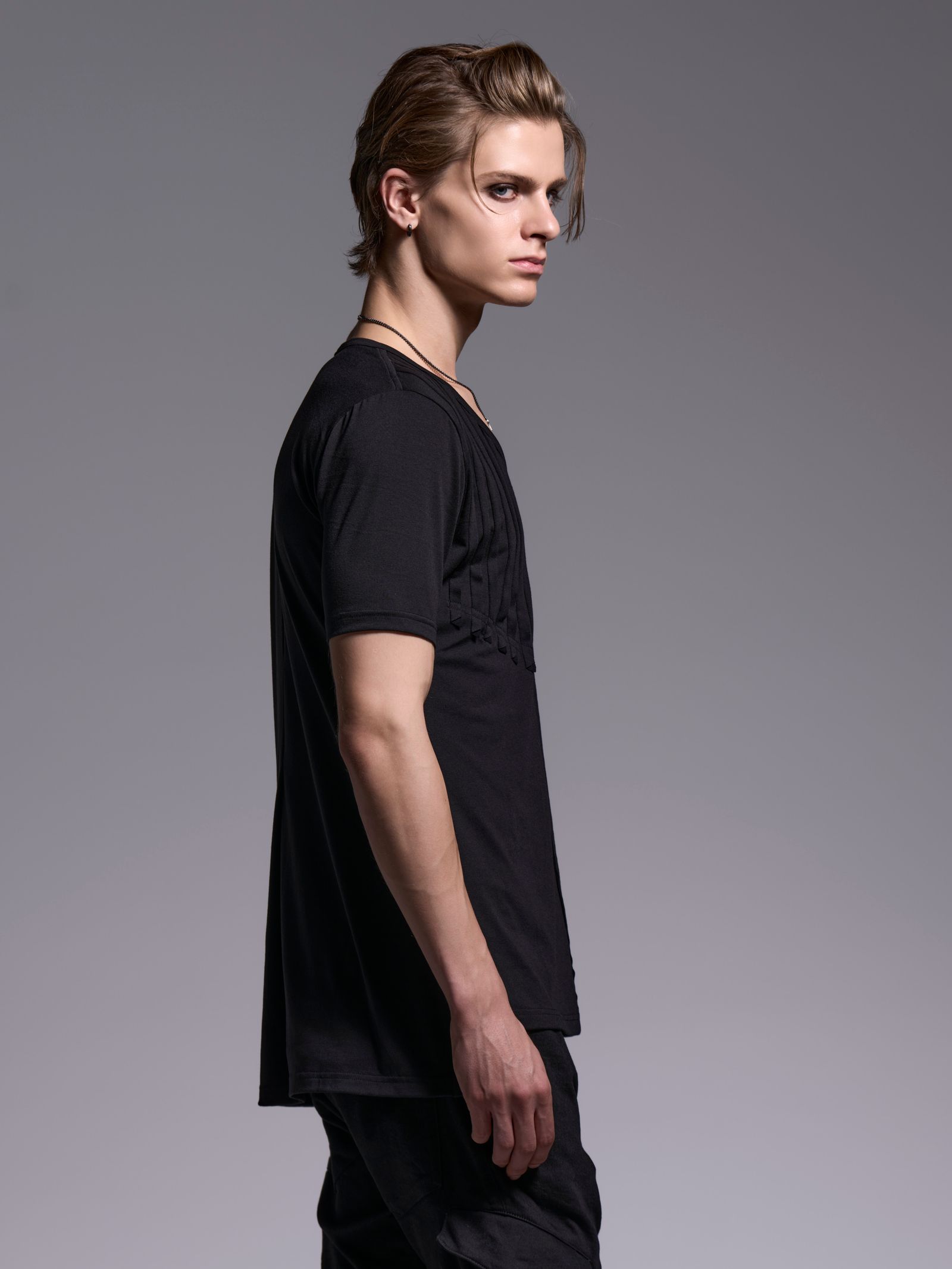 【予約品 1月4日(日) 締切】CutFrill-T / カットフリルTシャツ / ブラック