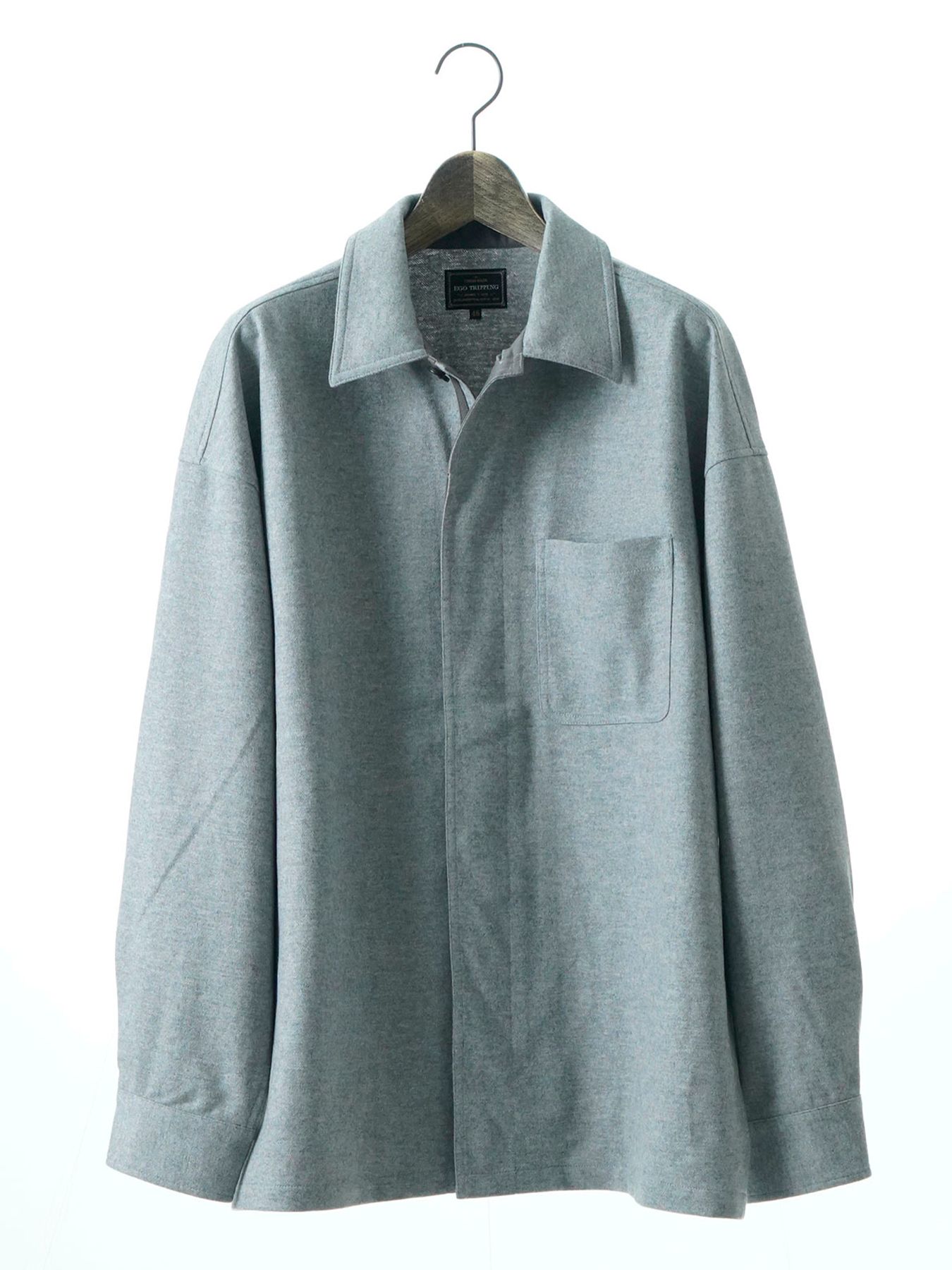 【予約品 】Woolnapp shirts / ウールシャツ / 杢グレー