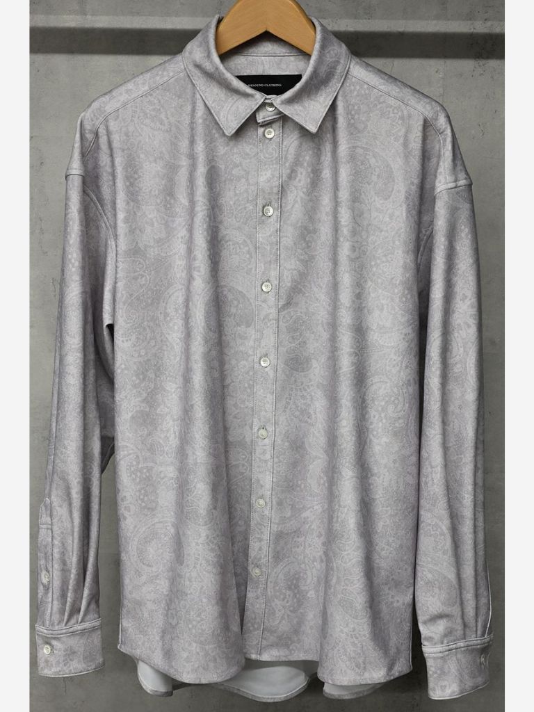 NYLON jack shirts / ナイロンシャツ / ペイズリーグレー