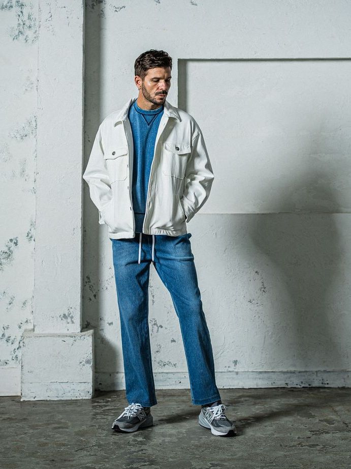 《予約11月17日19時締め》  DENIM JERSEY loose trainer / トレーナー / ライトインディゴ