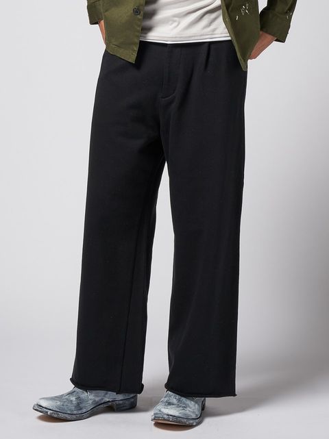《予約品》 wide sweat slacks pants / ワイドスラックス / ブラック