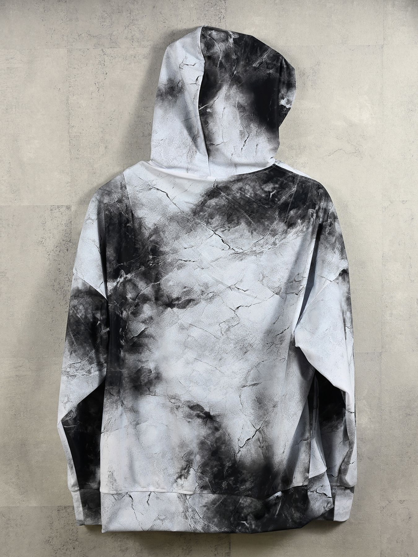 【予約品】RASH OVER ZIPUP HOODIE / ラッシュガード オーバーサイズジップアップパーカー / マーブルホワイト