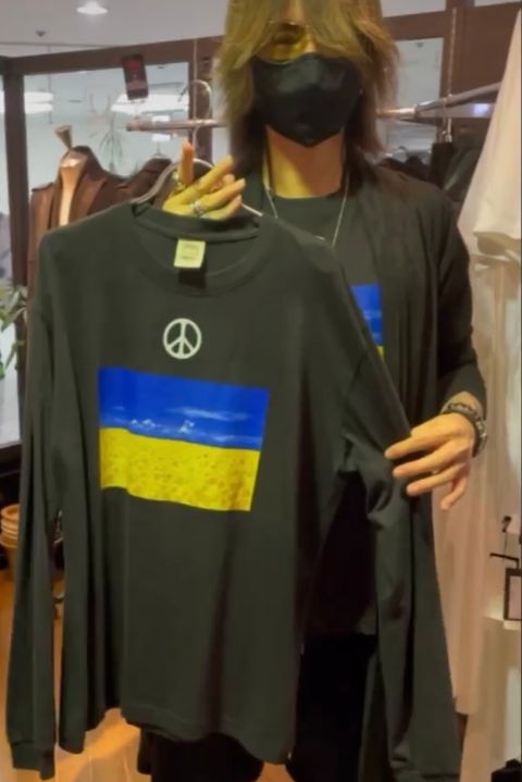 UKRAINE-CharityLongSleevesT-Shirt / ブラック 【THE ONENESS】