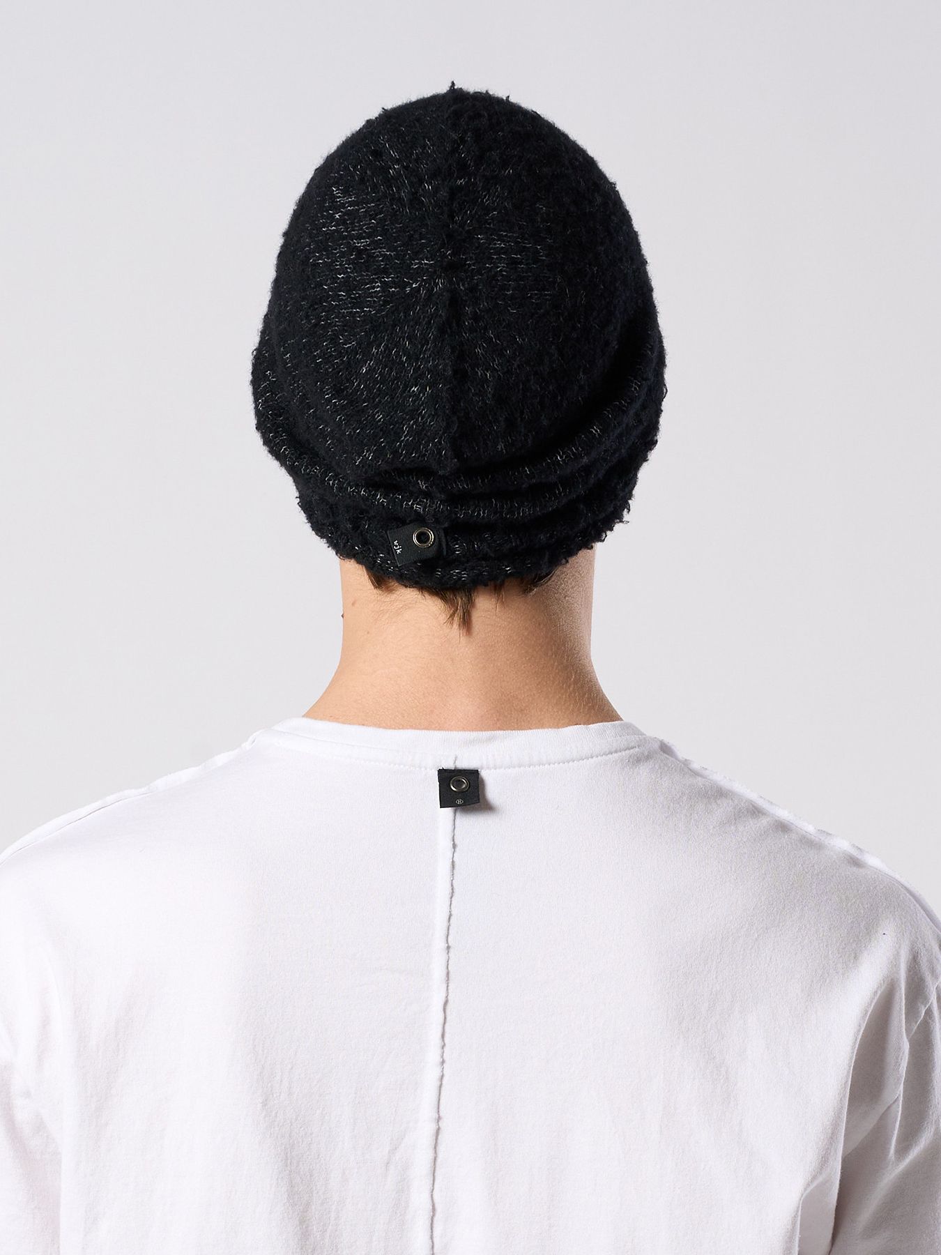 【予約品 4月19日(日) 18時締切】fancy yarn roll beanie / バルーン型ニットキャップ / ブラック