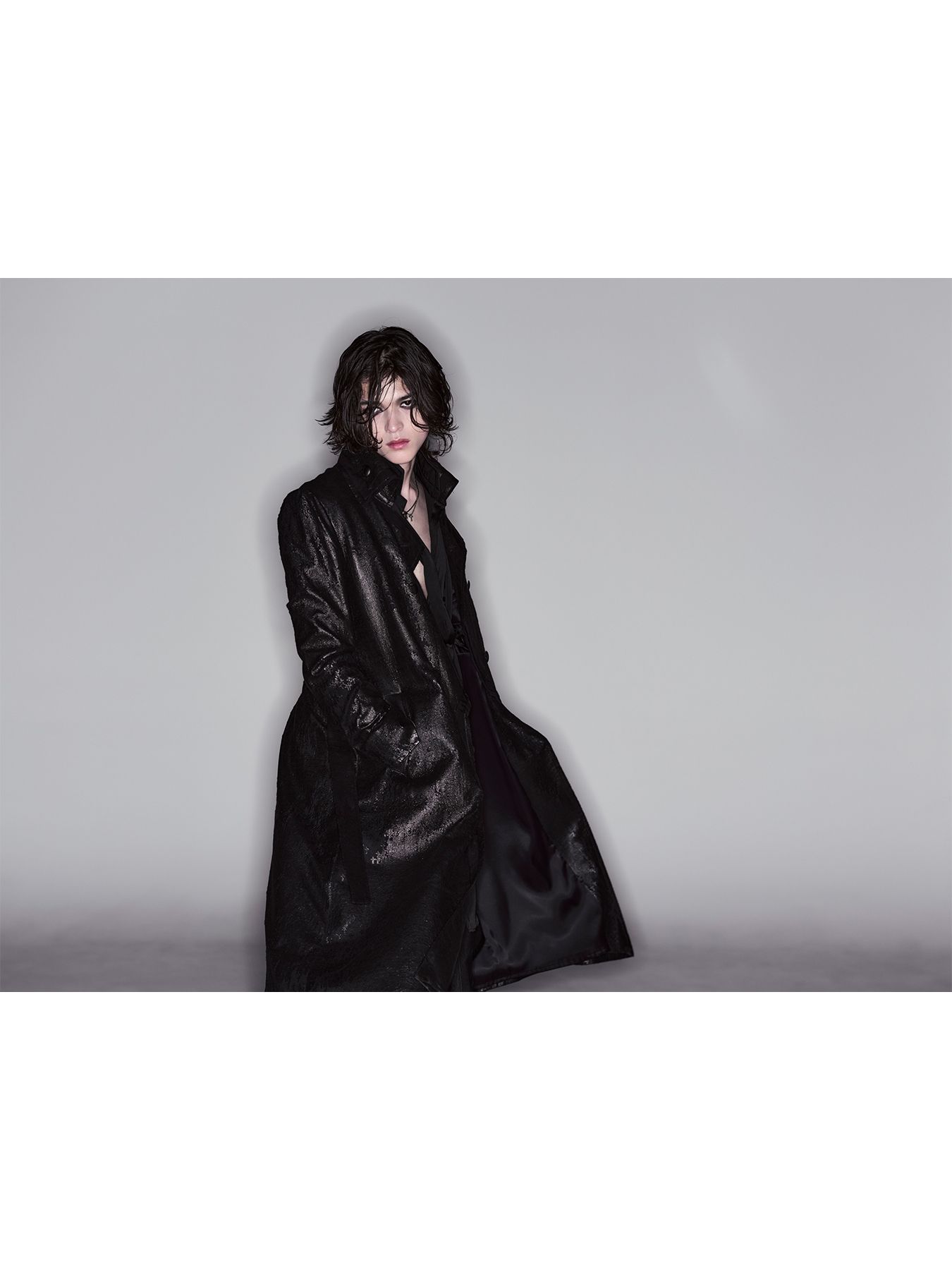 【予約品 6月29日(月) 締切】Cross Dot Fleece Long Napoleon Coat / ロング ナポレオンコート / ブラック