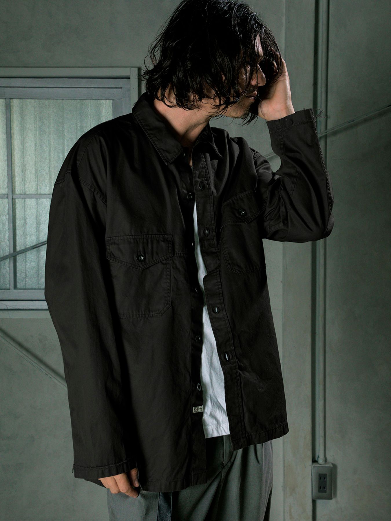 【予約品 11月9日(月) 締切】MILITARYSHIRT Armytwill / アーミーツイルミリタリーシャツ / ブラック
