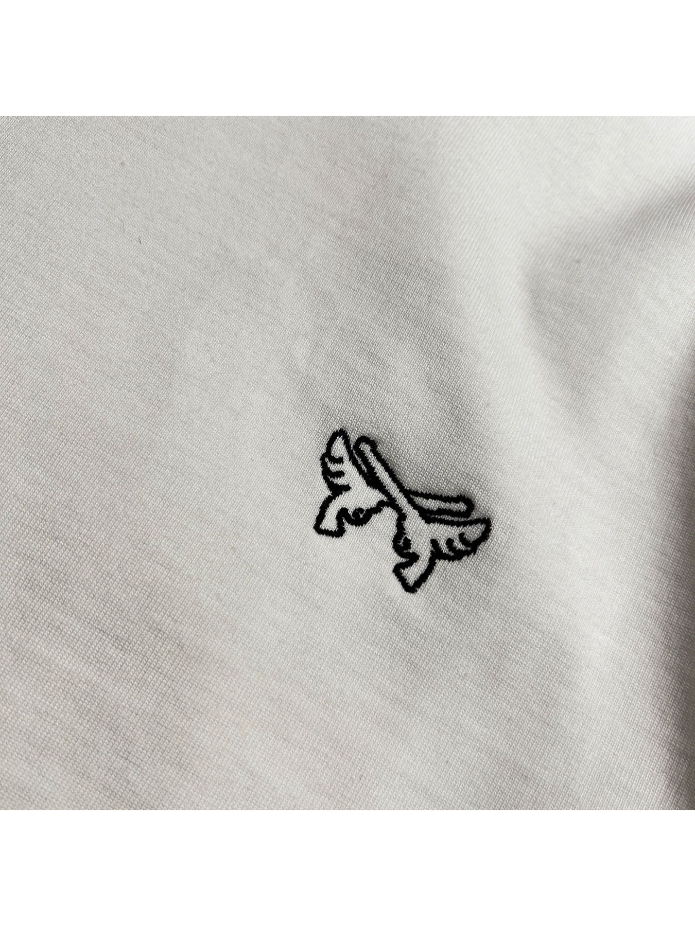 【予約品 8月10日(日) 締切 】WING EMB L/S T / ウイングエンブロイダリー ロングスリーブ Tシャツ / ホワイト