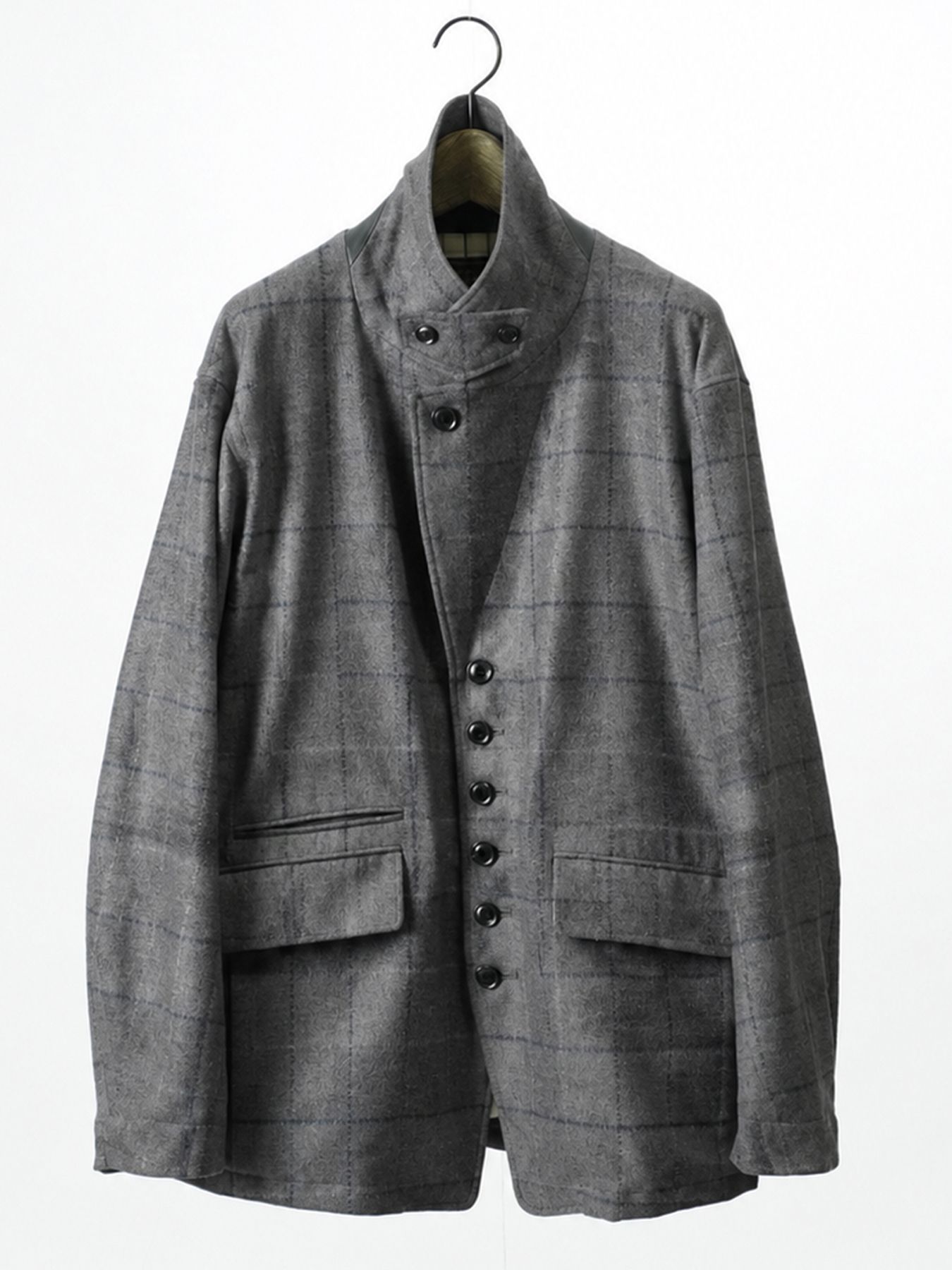 【予約品 7月5日(日) 締切】PEAK-JACKET windowpane / ウィンドーペイン ウールジャケット / グレーチェック