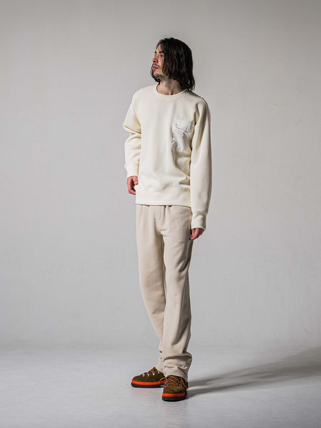 【予約品 11月16日(日) 締切】HF URAKE WIDE TUCK PANTS / 裏毛 セミワイドシルエット ワンタック イージーパンツ / グレージュ