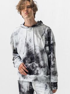 【予約品 9月6日(日) 締切】OVER HOODIE / トリコット オーバーパーカー / マーブルホワイト