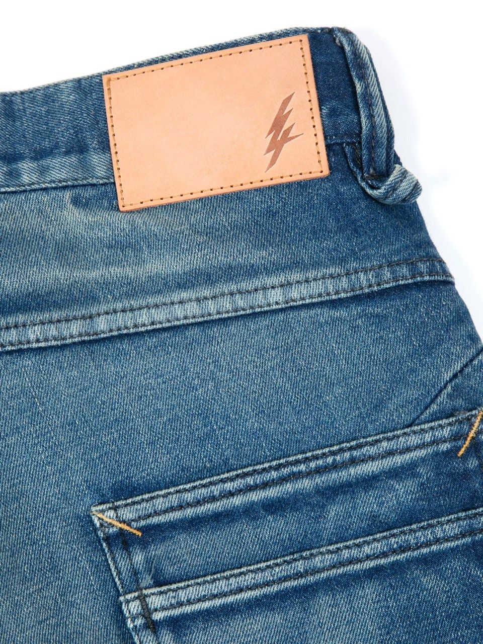 12.5oz Organic Cotton Stretch Over Lap Tight Straight Jeans / 12.5oz オーガニックコットン ストレッチデニム オーバーラップ タイトストレート ジーンズ / Over Down / インディゴ
