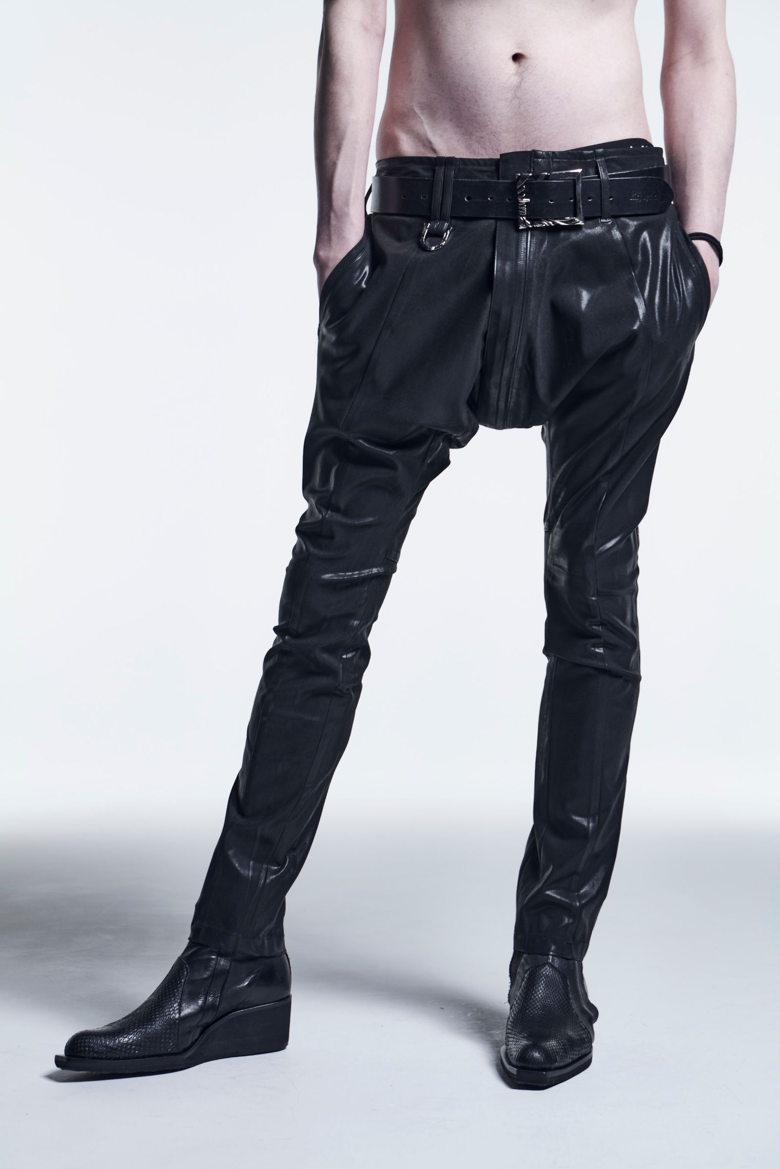 《予約品》 SaruelCurvePants HighTensionJerseyCoating / Black 【kiryuyrik】 10月入荷予定
