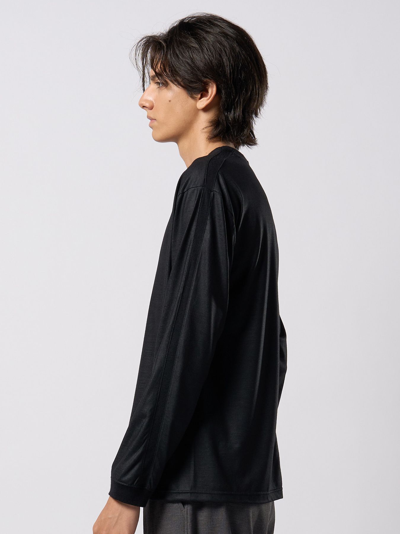 【予約品 9月23日(火) 締切】ex.comfy wool L/S / エクスコンフィーウール ロングスリーブ / ブラック
