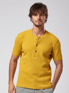 《予約品》 waffle henley / Tシャツ / イエロー