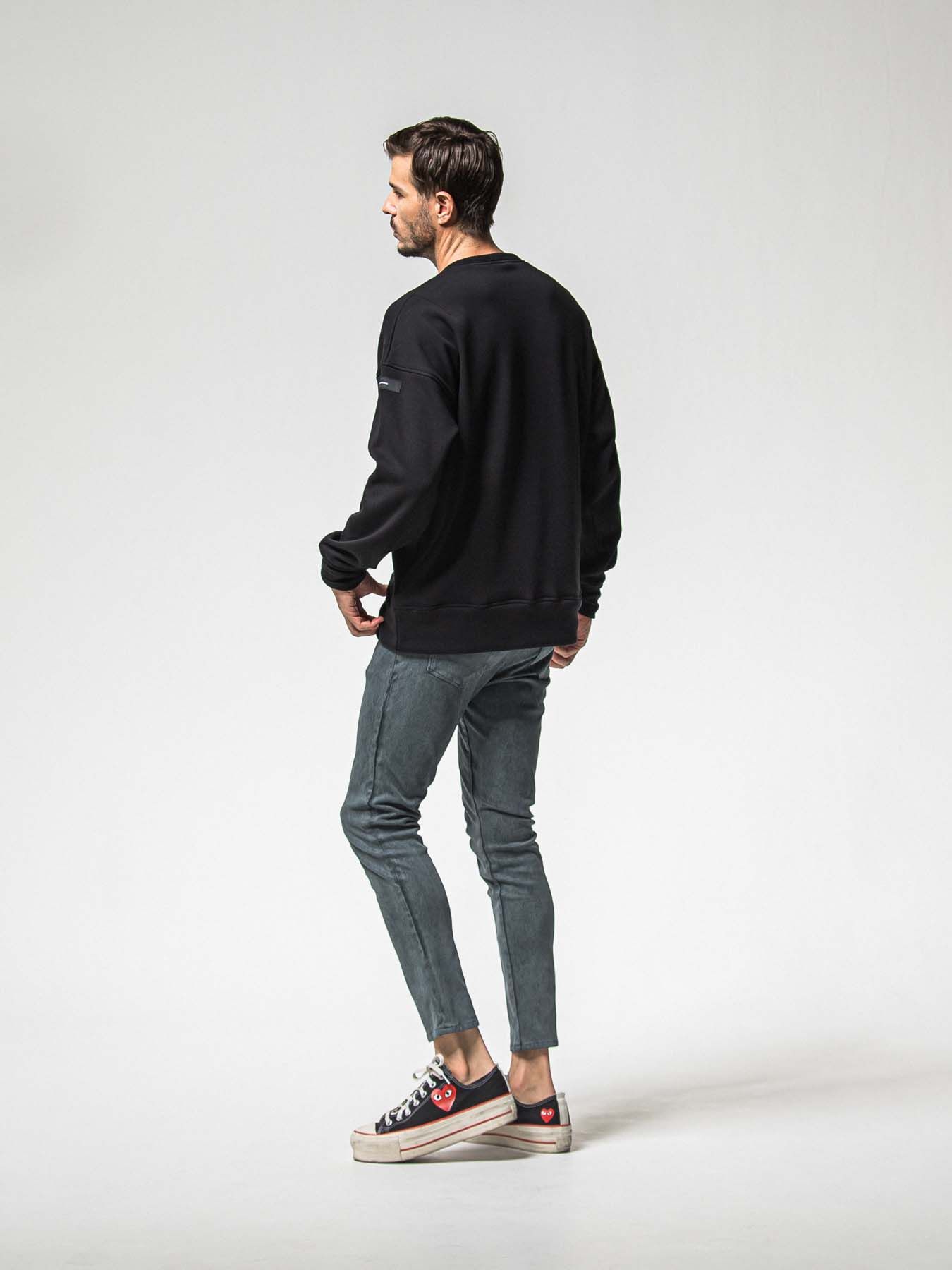 【予約品 8月31日(日) 締切】FRIDAY OLD LOGO VEROURS FLEECE TRAINER / FRIDAYコラボ オールドロゴ ベロアフリース トレーナー / ブラック