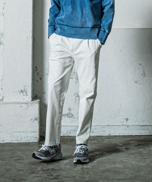 《予約11月17日19時締め》 EX denim jersey  WIDE PT / ワイドパンツ / ホワイト