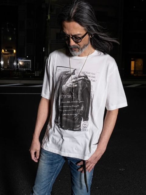 コラボ30/- ナチュラルソフト天竺『 FxxK THE WORLD』ワイド Tシャツ（オーバーサイズ） - WHITE