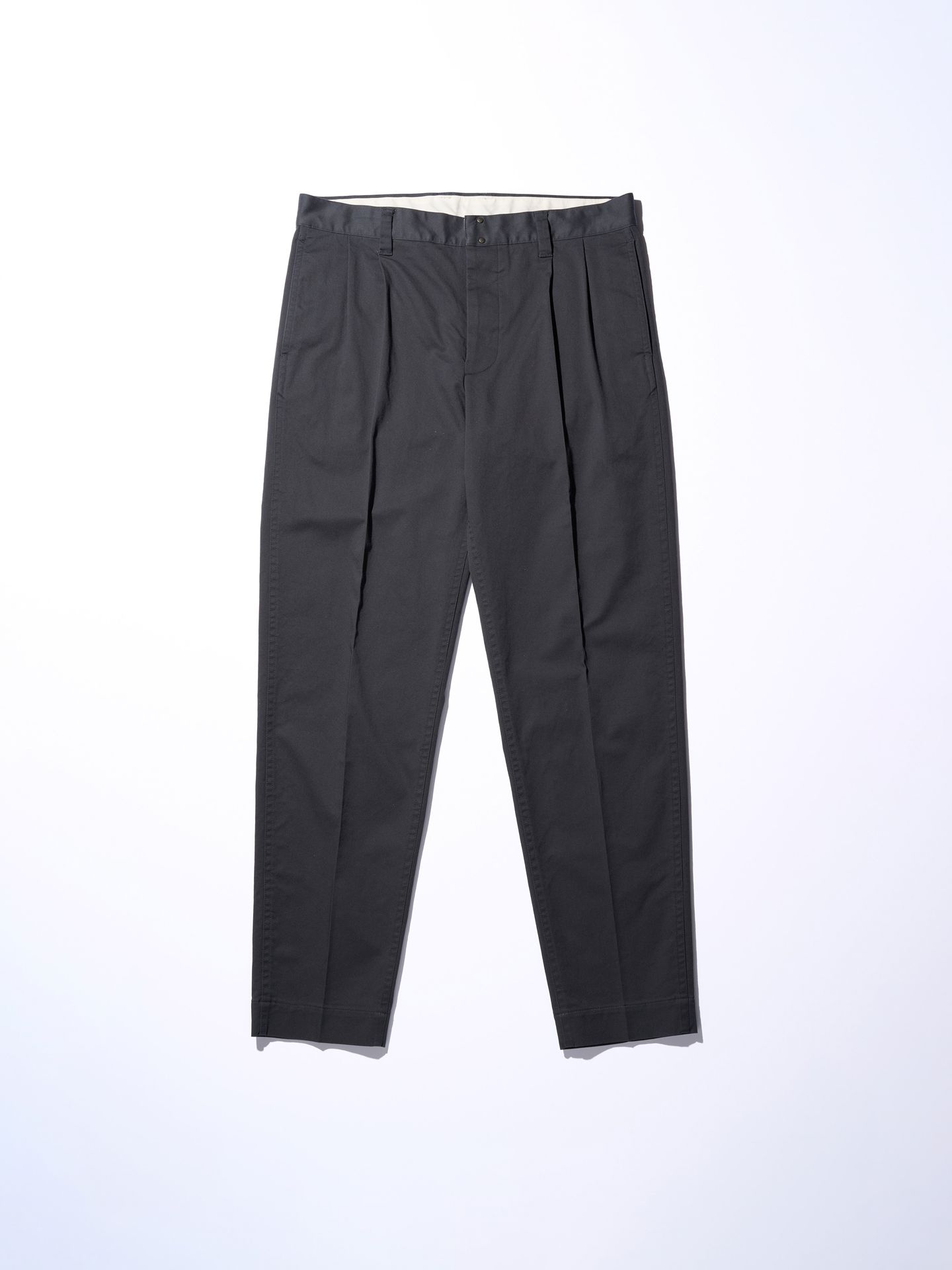 【予約品】 pressed tapered chino / チノパンツ /  グレー