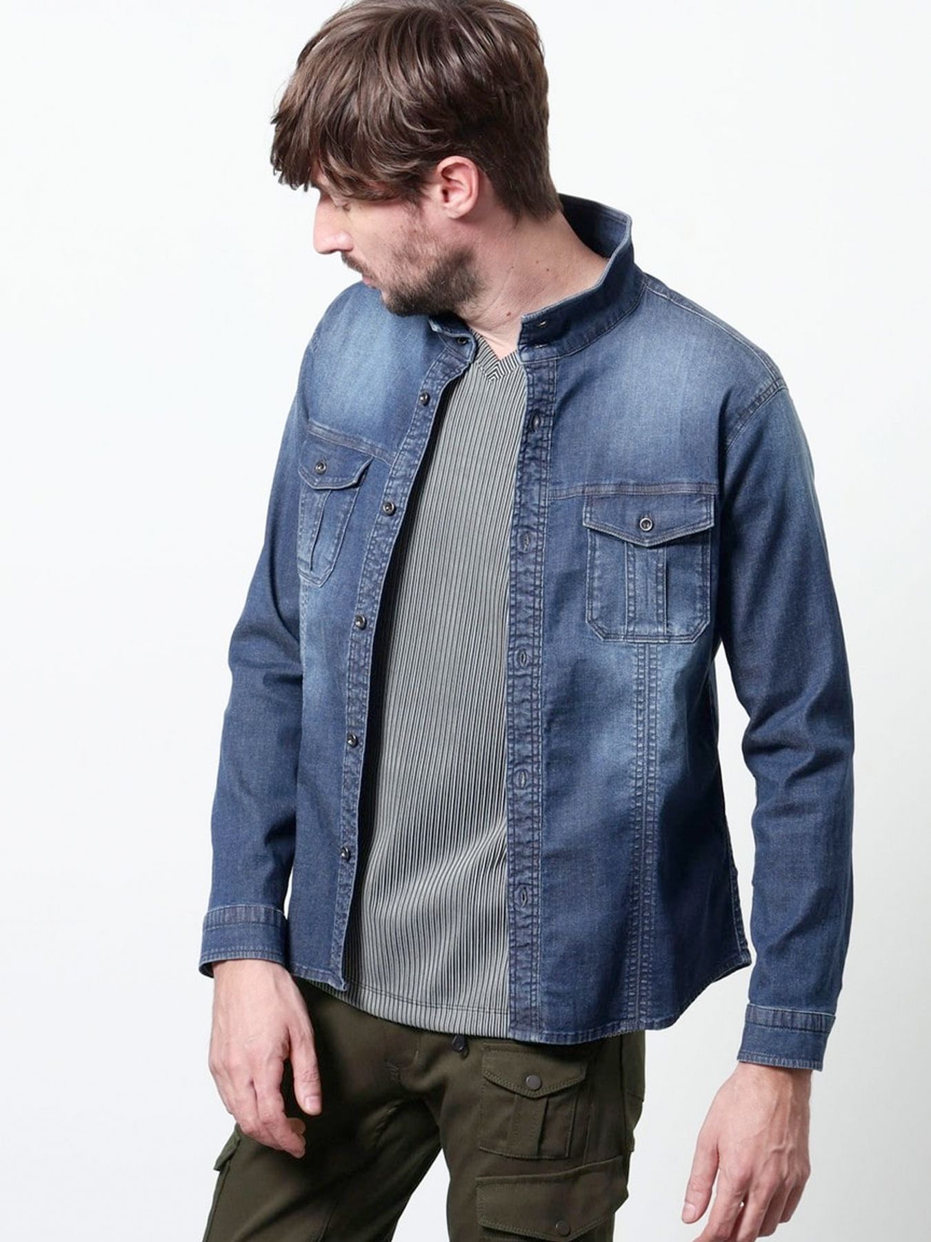 スーパーライトオンスデニムGジャン / ネイビー 【HIDEAWAYS NICOLE】