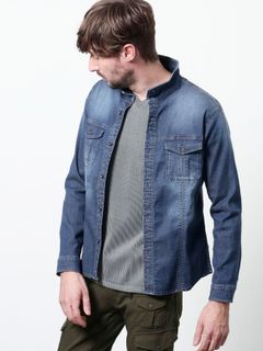 スーパーライトオンスデニムGジャン / ネイビー 【HIDEAWAYS NICOLE】