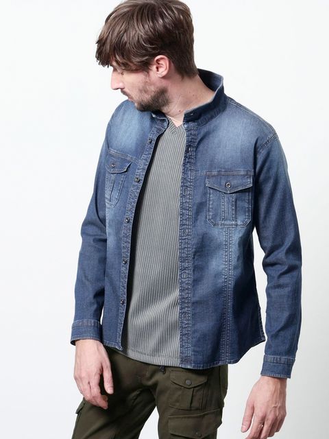 スーパーライトオンスデニムGジャン / ネイビー 【HIDEAWAYS NICOLE】