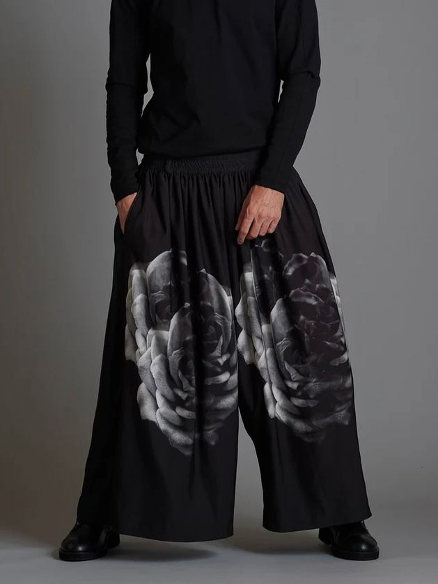 ギャザーバギートラウザーズ 薔薇 455006-022P 【NOID.】