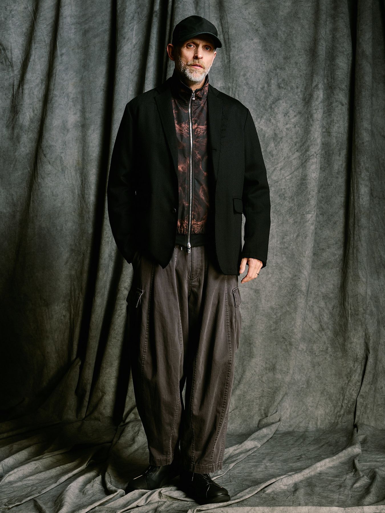 【予約品 4月19日(日) 18時締切】puckering track jacket / パッカリング トラックジャケット / スモークプリント